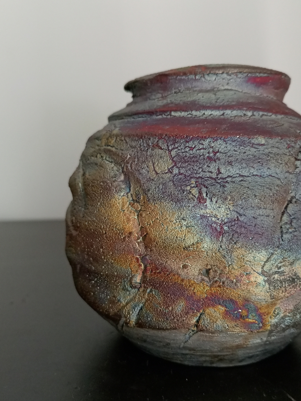 Raku Coiled Pottery Vase Made By Chris Doiron 4 Inches One Of A Kind